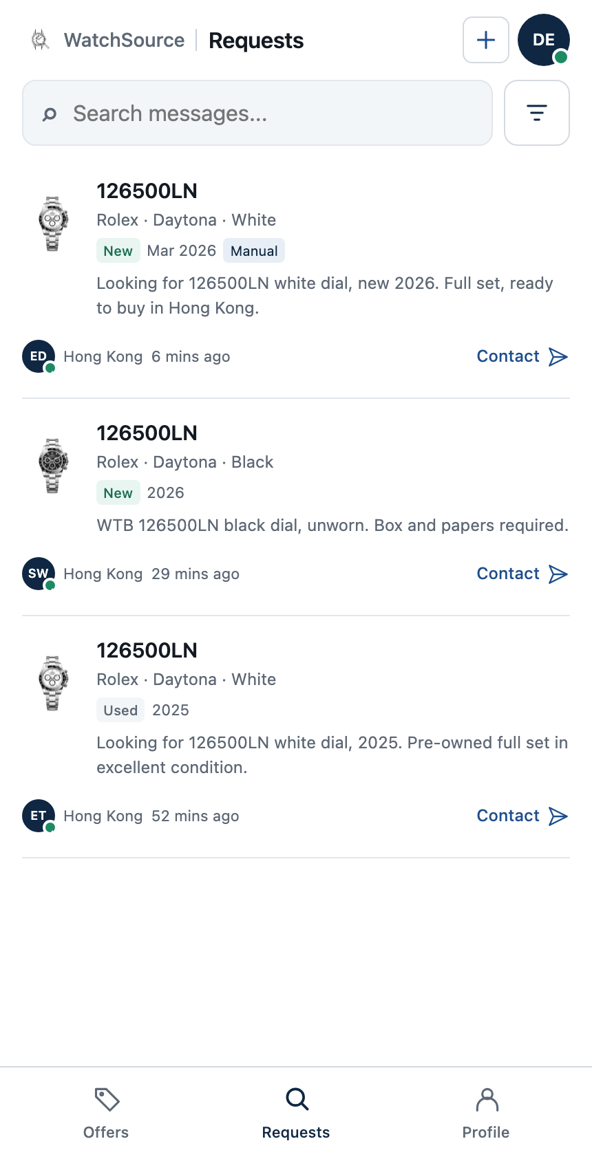 Watch Source Working Feed requests preview